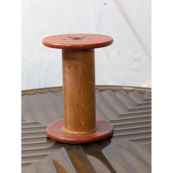 Vulcan Silk Co 4 31 Vintage Industrial Wooden Spool Bobbin Wm F Groce Used - Picture 3 of 8